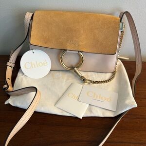 Tan and Cream Women's Bag